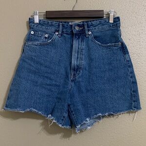 Everlane‎ High Waisted Blue Jean Shorts 100% Organic Cotton 26
